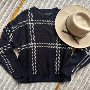 Black and White Plaid Sweater